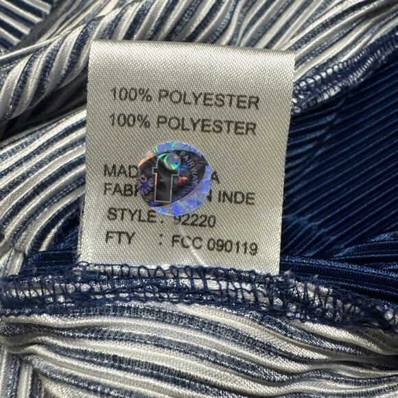 JAMIE SADOCK Golf Top Small Sleeveless Blue Stripe 1/4 Zip Performance Shirt - Picture 4 of 10